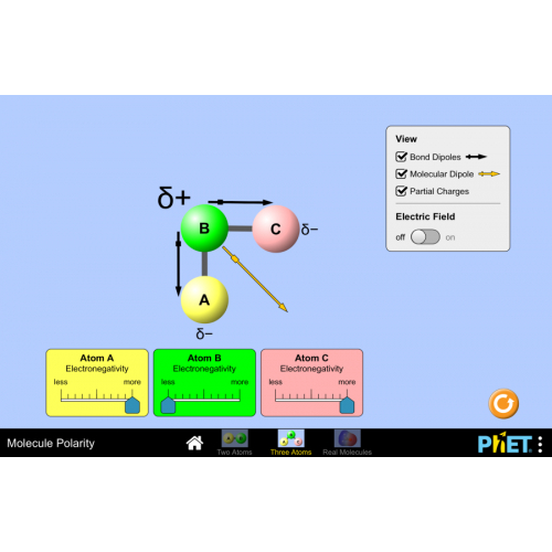 (Mô phỏng) Hóa học: Molecule Polarity (phân tử phân cực)